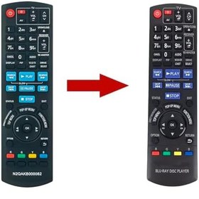 Resim AULCMEET N2QAKB000082 Yedek Uzaktan Kumanda Panasonic Full HD 1080p Blu-ray HDMI Player DMP-BDT100GN DMP-BD65GN DMP-BDT100GNK DMP-BD45 DMP-BD65 ile Uyumlu 
