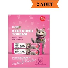 Resim Florex Pudra Kokulu Kedi Kumu Torbası 82x50cm/ 7 Adet X 2 Adet 