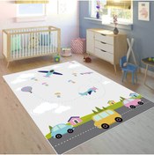 Resim FABBHOME Dijital Baskı Kaymaz Taban Makinede Yıkanabilir Çocuk Odası Halısı Bebek Odası Halısı 