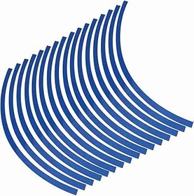 Resim Tekerlek Jantlar Şerit Bant Etiketi UV Dayanıklı Şık Dekorasyon 6 Renkler Araba Motosikleti İçin 16 Çizgi (BLUE) 