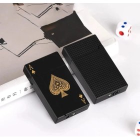 Resim Yaratici Poker Tasarim Jet Alev Oyun Kartı Rüzgar Geçirmez Çakmak 