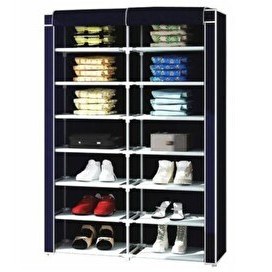 Resim Reyo Teknor 2 Bölmeli Plastik Bez Dolap Bez Ayakkabılık Lacivert 