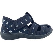 Resim Çocuk Keten Ev Ayakkabısı Lacivert-beyaz Lacivert - Beyaz 