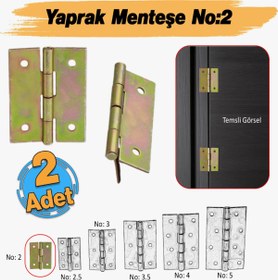 Resim Beşel Metal Yaprak Menteşe No:2 Mobilya Pencere Kapı Dolap Menteşesi (2 Adet) 
