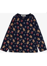 Resim Breeze Girls & Boys Erkek Bebek Pijama Takımı Kurabiye Desenli 9 Ay-3 Yaş, Lacivert-lacivert Lacivert 