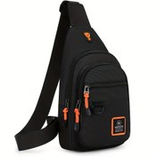 Resim 1 adet Aşınmaya Dayanıklı Göğüs Çantası, Outdoor Dağ Tırmanışı Binicilik Seyahat Küçük ve Hafif Taşınabilir Oxford Omuz Çantası, Küçük Üç Katmanlı Büyük Kapasiteli Göğüs Çantası 
