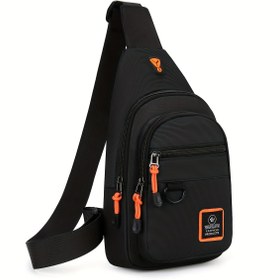 Resim 1 adet Aşınmaya Dayanıklı Göğüs Çantası, Outdoor Dağ Tırmanışı Binicilik Seyahat Küçük ve Hafif Taşınabilir Oxford Omuz Çantası, Küçük Üç Katmanlı Büyük Kapasiteli Göğüs Çantası 