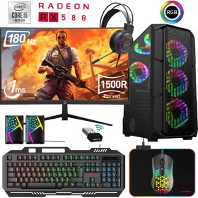 Resim Xaser XSR459 I5 10400F 16GB Ram 512GB M.2 Nvme SSD 8gb RX580 Ekran Kartı 24"curved 180Hz Oyun Bilgisayarı 