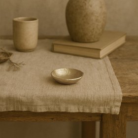 Resim Mat Pirinç Döküm Doku Efektli Yuvarlak Dekoratif Obje Gold 8 cm 