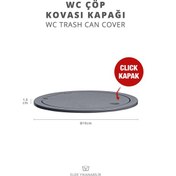 Resim Okyanus Home Antrasit Yuvarlak Yedek Çöp Kovası Kapağı Antrasit 