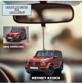 Resim MK Sanart Kişiye Özel Kendi Aracınız Ile Ahşap Dikiz Ayna Süsü - Araç Için Şık Ve Modern Tasarım! 