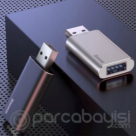 Resim Baseus Enjoy Music 32 GB U Disk USB 3.0 Bellek ve USB Dönüştürücü Adaptör Gri 