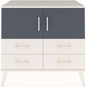 Resim Hyperion Şifonyer 2 Raflı 4 Çekmeceli 2 Kapaklı 88x44x80 Aytaşı-antrasit/aytaşı Antrasit/aytaşı 