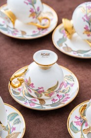 Resim Acar Hxf-06924 Orville Pembe 6'lı Porselen Kahve Fincan Takımı Pembe 