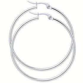 Resim Kadınlar için Şık Paslanmaz Çelik Huggie Hoop Küpeler - Çok Yönlü 40/50mm, Günlük ve Parti Kullanımı için Mükemmel, Sonsuz, Büyük Küçük 