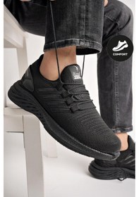 Resim Muggo Montag Garantili Günlük Ortopedik Kaymaz Taban Bağcıklı Çizgili Erkek Sneaker Spor Ayakkabı 001 