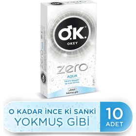 Resim Okey Zero Aqua 10'lu Prezervatif - Aromasız, Ekstra İnce, Kayganlaştırıcı ve Dermatolojik Testli 