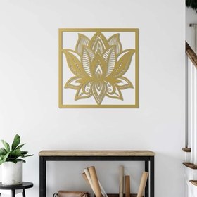 Resim ROMIA Metal Duvar Sanatı, Barış Lotus Tasarımı, İç Mekan Duvar Dekoru (, Altın, 27.5x27.5 70x70cm, renkler) 