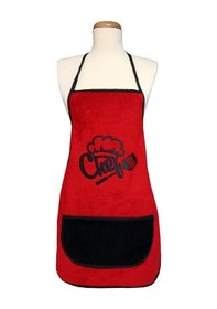 Resim Wellsoft İkili Paket Cepli Mutfak Önlüğü Sıvı Geçirmez Su Geçirmez Mutfak Önlüğü Kırmızı Chef 