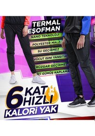 Resim Termal Sauna Eşofmanı Sauna Terleme Eşofman Siyah 