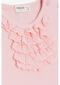 Resim Breeze Kız Bebek Tişört Güpürlü Armalı 9 Ay-3 Yaş, Somon-somon Somon 