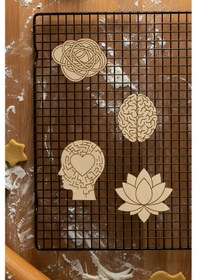 Resim Beyin Seti Kurabiye Kalıbı, Hamur Şekillendirici, Bisküvi Kalıbı, Kolay Kesim Ucu Beyaz 