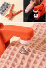 Resim Munico Metal Çıtçıt Düğmeler Bağlantı Pensesi Pres Alet Takımı Ergonomik Tasarım Kolay 