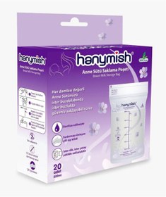 Resim Hanymish Süt Saklama Poşeti 20 Adet 200 Ml Kilitli Kapak 