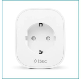Resim Ttec Akım Korumalı Wi-Fi Akıllı Priz, 16A, Çocuk Kilidi, Beyaz 
