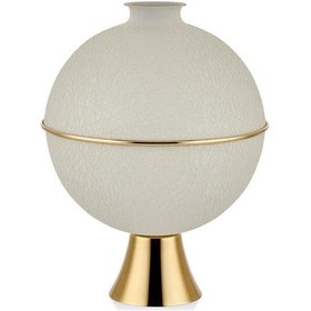 Resim Setabianca Textured Dark Ayaklı Küre Vazo Cream Gold 
