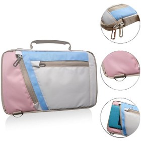 Resim Microcase Samsung Uyumlu Galaxy Tab S10 Lite Tablet İçin Omuz Askılı El Tutacaklı Universal Sleeve Taşıma Çantası Al4346 Pembe Mavi Krem Omuz Çantası 