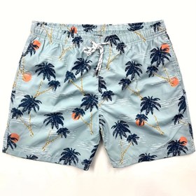 Resim Erkekler için Hızlı Kuruyan Plaj Şortları - Ayarlanabilir Beli ile Hafif Esnemez Board Shorts, Tropikal Desenli - Sörf, Yüzme, Tatil İçin Bej/Turkuaz/Gri/Mavi/Beyaz/Siyah Renklerde - Seyahat ve Havuz Kenarı Kullanımı İçin İdeal 