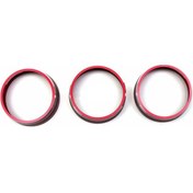 Resim Novahub Ford Mustang 2015-2021 Alüminyum Düğme Kapağı Seti - Kırmızı/mavi, 3'lü, Yüksek Kalite, Kolay Montaj 