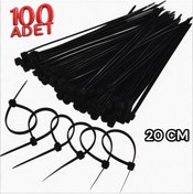 Resim By mag Atom Plastik 3.6x200 Cırt Kelepçe Kablo Bağı 20 Cm ( Siyah )100 Adet 