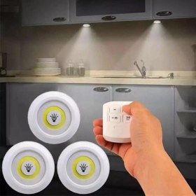 Resim Masho Trend Uzaktan Kumandalı Yapışkanlı Kablosuz Pilli LED - 3'lü Spot Lamba - 