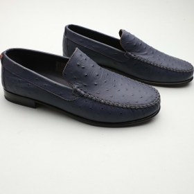 Resim Gondol Erkek Hakiki Deri Klasik Lacivert 40 Ttx.164 