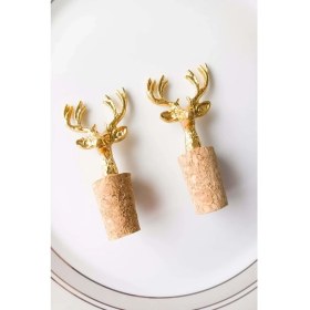 Resim Mena Rise Geyik Figür Mantarlı Tıpa 2 Adet Renkli ST00318 