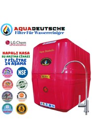 Resim AQUA DEUTSCHE ELEGANCE KIRMIZI 7 FİLİTRE 14 AŞAMA 8 LİTRE ALKALİ MİNERAL VE JAKOBİ TATLANDIRICILI SU ARITMA CİHAZI 