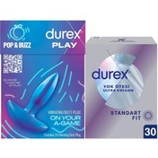 Resim Durex Titreşimli Anal Plug Tıkaç + Durex Yok Ötesi Ultra Kaygan İnce Prezervatif 30'lu 