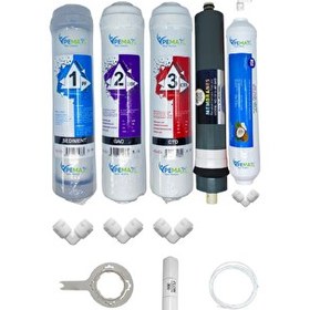 Resim Pemax Water Solutions Kapalı Kasa Su Arıtma Cihazlarına Uygun STD 5'li Platinium Mebran Mineralli Tatlandırıcı Set 
