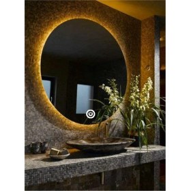 Resim Global Led Mirror 85 cm Dokunmatik Tuşlu Yuvarlak Ledli Ayna Banyo Aynası Dekoratif Ayna Boy Ayna Salon Duvar Ayna 