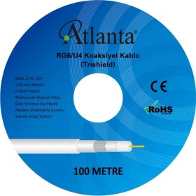Resim Atlanta RG6/U4 96 Tel CCA Anten Kablosu (100 Metre) 