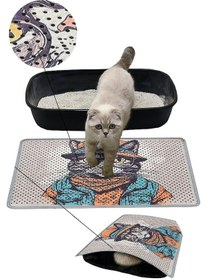 Resim Kar Mat Kedi Kumu Paspası Delikli Kedi Tuvaleti Paspası 