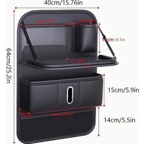 Resim Xuweiwei 2025 Yeni Yapay Deri Araç Kolçaklı Tablet Tutuculu Büyük Kapasiteli Katlanır Organizer 