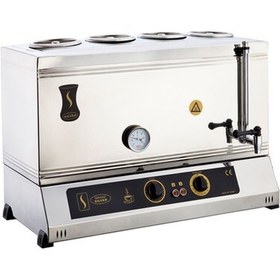 Resim eurofaz Işıkgaz Silverinox 85 Lik Elektrikli 60 Litre 4 Demlikli Çay Kazanı 