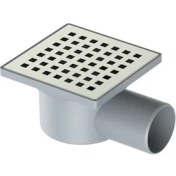 Resim Paslanmaz Yandan Çıkışlı Izgaralı Yer Sifonu Q50 10x10 