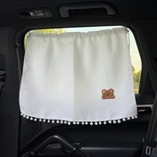 Resim Araba Güneş Gölgeliği Perdesi UV Korumalı, Ayarlanabilir Bağcıklı Pencere Gölgeliği Araç Seyahati için, Polyester Elyaf Malzeme, 14+ Yaş Grubu İçin Uygundur - 1 Paket 