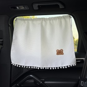 Resim Araba Güneş Gölgeliği Perdesi UV Korumalı, Ayarlanabilir Bağcıklı Pencere Gölgeliği Araç Seyahati için, Polyester Elyaf Malzeme, 14+ Yaş Grubu İçin Uygundur - 1 Paket 