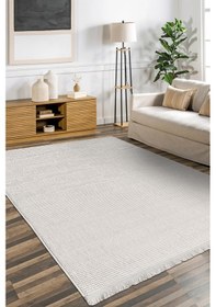 Resim Ecolle Modern Halı Dayanıklı, Yumuşak Dokulu, Dokuma Taban, Tozumaz Krem 