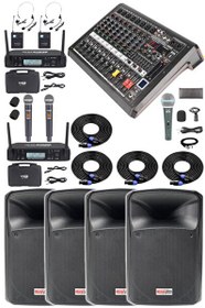 Resim Midex Extreme Paket-2 Mixer Hoparlör Mikrofon Full Ses Sistemi Seti 